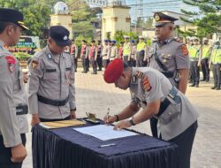 Kabag Ops, Kabag SDM, Kabag Log, dan Kasat Reskrim Polres Langsa Resmi Dimutasi, Kapolres Pimpin Sertijab