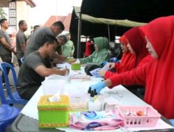Dandim 0418/Palembang Tinjau Donor Darah HUT Persit ke 80 Halaman Rumah Dinas Wali Kota Palembang