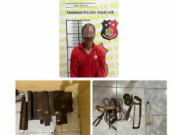 Satreskrim Polres Ogan Ilir Ungkap Kasus Pencurian Rel Kereta Api di Indralaya Utara