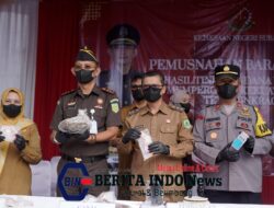 Wabup Subang Hadiri Pemusnahan Barang Bukti Hasil Pengungkapan Tindak Pidana Di Kejaksaan Negri Subang
