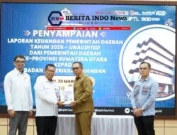 ‎Tepati Tenggat Waktu, Pemkab Tapanuli Utara Serahkan LKPD Unaudited TA 2025 ke BPK RI Perwakilan Sumut  ‎