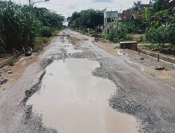 Jalan Kecamatan di Desa Bandar Putih Anak Ratu Aji Lampung Tengah Rusak Parah, Warga: “Masih Bisa Lewat Tapi Harus Pelan-Pelan Kayak Keong”