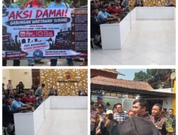 Aksi Damai Puluhan Jurnalist Subang Aksi Jalan kaki menuju Polres Dan Kejaksaan Negri